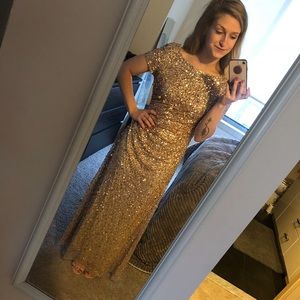 Gold Sequin Adrianna Papell Dress